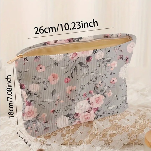 Floral Corduroy Cosmetics Bag - Picture 4 of 4